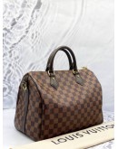 (LIKE NEW) LOUIS VUITTON SPEEDY 30 DAMIER EBENE CANVAS HANDLE BAG WITH STRAP 