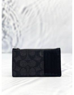 COACH ZIP CARD CASE IN SIGNATURE CANVAS 