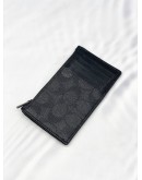 COACH ZIP CARD CASE IN SIGNATURE CANVAS 