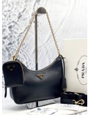 (LIKE NEW) PRADA RE-EDITION 2005 SAFFIANO LEATHER BAG IN BLACK - FULL SET-