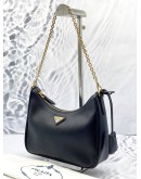 (LIKE NEW) PRADA RE-EDITION 2005 SAFFIANO LEATHER BAG IN BLACK - FULL SET-