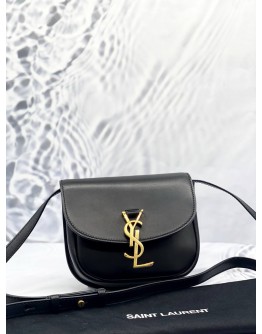 YSL SAINT LAURENT KAIA SMALL SATCHEL CROSSBODY IN BLACK