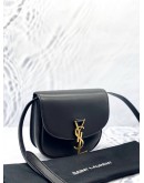 YSL SAINT LAURENT KAIA SMALL SATCHEL CROSSBODY IN BLACK