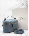 (LIKE NEW) CHRISTIAN DIOR SMALL DIOR TRAVEL VANITY CASE WITH SHOULDER STRAP IN CLOUD BLUE CANNAGE LAMBSKIN LEATHER