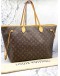 LOUIS VUITTON NEVERFULL GM BROWN MONOGRAM CANVAS WITH BEIGE LEATHER TRIM TOTE BAG 