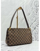 LOUIS VUITTON AUBAGNE SHOULDER BAG IN BROWN DAMIER EBENE CANVAS