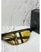 (LIKE NEW) VERSACE BAROCCO PRINT BELT BAG IN MULTICOLOR CANVAS WITH BLACK CALFSKIN LEATHER 