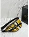 (LIKE NEW) VERSACE BAROCCO PRINT BELT BAG IN MULTICOLOR CANVAS WITH BLACK CALFSKIN LEATHER 