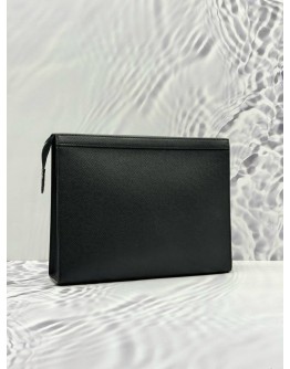 (LIKE NEW) LOUIS VUITTON POCHETTE VOYAGE IN BLACK TAIGA LEATHER