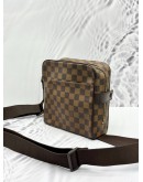 (LIKE NEW) LOUIS VUITTON OLAV PM SHOULDER AND CROSSBODY BAG IN BROWN DAMIER EBENE CANVAS