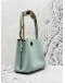 (UNUSED) COACH WILLOW BUCKET SHOULDER BAG IN LIGHT BLUE AND LIGHT GREY PEBBLED LEATHER