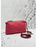BRAUN BUFFEL POUCH AND CROSSBODY BAG IN PINK PEBBLED LEATHER