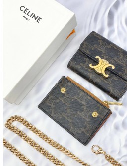 (LIKE NEW) CELINE TRIOMPHE CANVAS TEEN TRIOMPHE BAG -FULL SET-