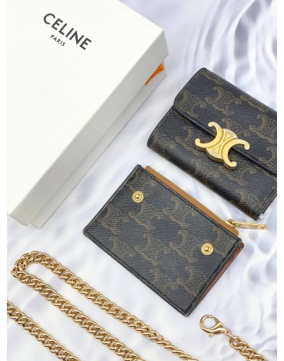 (LIKE NEW) CELINE TRIOMPHE CANVAS TEEN TRIOMPHE BAG -FULL SET-