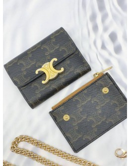 (LIKE NEW) CELINE TRIOMPHE CANVAS TEEN TRIOMPHE BAG -FULL SET-