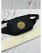 VERSACE MEDUSA EMBROIDERED BELT BAG IN BLACK NYLON & CALFSKIN LEATHER