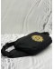 VERSACE MEDUSA EMBROIDERED BELT BAG IN BLACK NYLON & CALFSKIN LEATHER