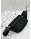 VERSACE MEDUSA EMBROIDERED BELT BAG IN BLACK NYLON & CALFSKIN LEATHER