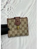 (SALE) GUCCI VINTAGE WALLET IN BEIGE GG CANVAS AND BROWN CALFSKIN LEATHER