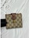 (SALE) GUCCI VINTAGE WALLET IN BEIGE GG CANVAS AND BROWN CALFSKIN LEATHER