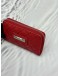 (SALE) DKNY ZIP AROUND WALLET IN RED GRAINED CALFSKIN LEATHER