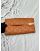 (SALE) GUCCI CONTINENTAL WALLET IN ORANGE GUCCISSIMA CALFSKIN LEATHER