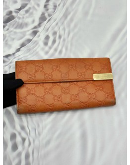 (SALE) GUCCI CONTINENTAL WALLET IN ORANGE GUCCISSIMA CALFSKIN LEATHER
