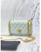 (LIKE NEW) 2024 MICROCHIP CHANEL WALLET ON CHAIN SWEETHEART LIGHT BLUE CAVIAR LEATHER BAG GHW