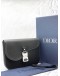 (UNUSED) CHRISTIAN DIOR BLACK GRAINED CALFSKIN CLUTCH WITH CD BUCKLE