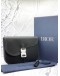(UNUSED) CHRISTIAN DIOR BLACK GRAINED CALFSKIN CLUTCH WITH CD BUCKLE
