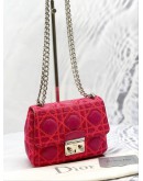 CHRISTIAN DIOR CANNAGE CHAIN SHOULDER BAG (RED SUEDE & LEATHER)