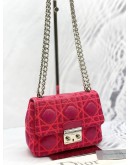 CHRISTIAN DIOR CANNAGE CHAIN SHOULDER BAG (RED SUEDE & LEATHER)