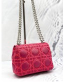 CHRISTIAN DIOR CANNAGE CHAIN SHOULDER BAG (RED SUEDE & LEATHER)