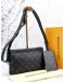 (LIKE NEW) LOUIS VUITTON GASTON WEARABLE WALLET IN BLACK MONOGRAM CANVAS & TAIGARAMA LEATHER