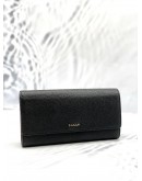 BALLY LINNEY CONTINENTAL WALLET IN BLACK WITH GOLD HARDWARE 