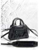 (LIKE NEW) BALENCIAGA NEO CLASSIC CITY CROC LEATHER TOP HANDLE BAG WITH STRAP 
