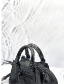 (LIKE NEW) BALENCIAGA NEO CLASSIC CITY CROC LEATHER TOP HANDLE BAG WITH STRAP 