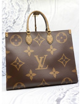 (LIKE NEW) LOUIS VUITTON ON THE GO GM BROWN MONOGRAM CANVAS TOTE BAG 
