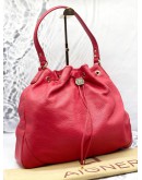 AIGNER ORA DELPHINE CLAIRE BUCKET BAG WITH SILVER HARDWARE 