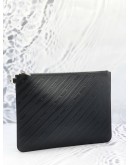 (LIKE NEW) GIVENCHY BLACK LEATHER POUCH IN SILVER HARDWARE 