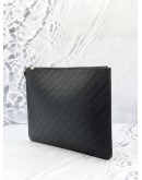 (LIKE NEW) GIVENCHY BLACK LEATHER POUCH IN SILVER HARDWARE 