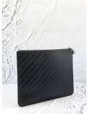(LIKE NEW) GIVENCHY BLACK LEATHER POUCH IN SILVER HARDWARE 