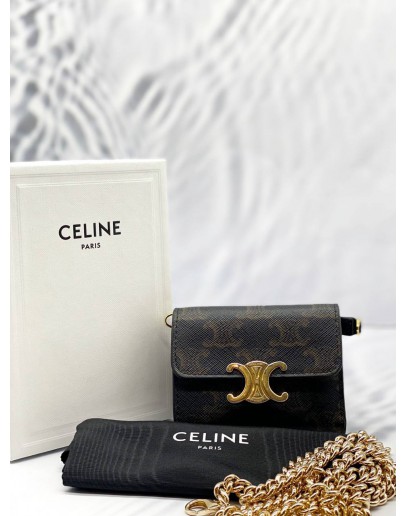 (LIKE NEW) CELINE TRIOMPHE CANVAS TEEN TRIOMPHE BAG -FULL SET-