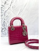CHRISTIAN DIOR SMALL LADY DIOR MY ABCDIOR BAG IN PINK PHYTON LEATHER 