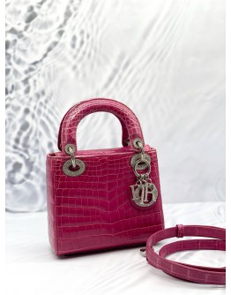 CHRISTIAN DIOR SMALL LADY DIOR MY ABCDIOR BAG IN PINK PHYTON LEATHER 