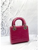 CHRISTIAN DIOR SMALL LADY DIOR MY ABCDIOR BAG IN PINK PHYTON LEATHER 