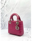 CHRISTIAN DIOR SMALL LADY DIOR MY ABCDIOR BAG IN PINK PHYTON LEATHER 