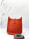 (LIKE NEW) 2021 YEAR HERMES MINI EVELYNE TPM CLASSIC ORANGE TOGO LEATHER  WITH SILVER HARDWARE SHOULDER BAG STAMP Z