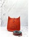 (LIKE NEW) 2021 YEAR HERMES MINI EVELYNE TPM CLASSIC ORANGE TOGO LEATHER  WITH SILVER HARDWARE SHOULDER BAG STAMP Z