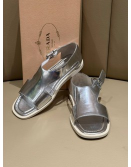 (PRE OWNED) PRADA SILVER SANDAL 